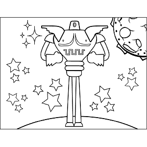 Tall Space Robot coloring page