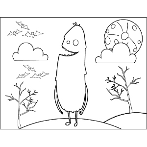 Tall Thin Monster coloring page