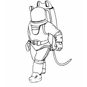 Walking Spaceman coloring page