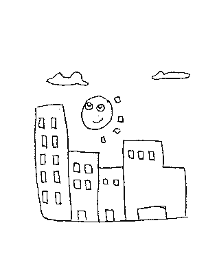Sun in the City Coloring Page