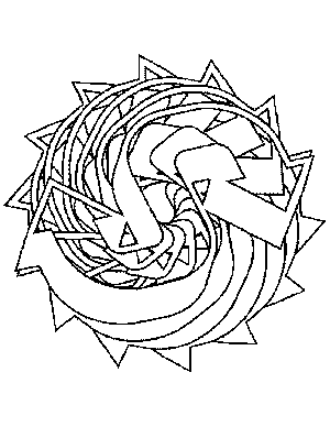 Tribal Thorn Sun Coloring Page