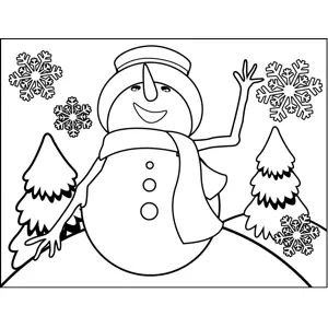 Happy Snowman coloring page