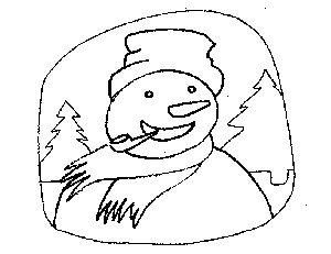Snowman with Pipe Coloring Page