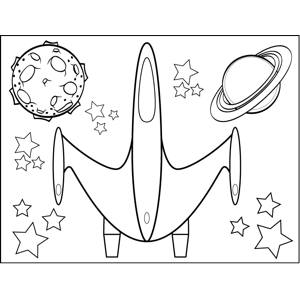 Floating Spaceship coloring page