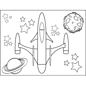 Rocketship with Two Thrusters coloring page
