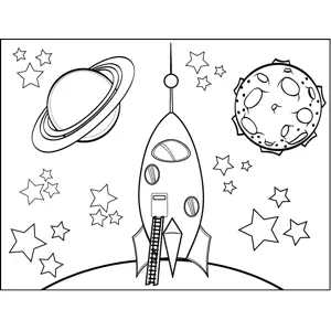 Space_Travelship with Ladder coloring page