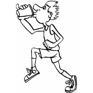 Drinking Runner coloring page
