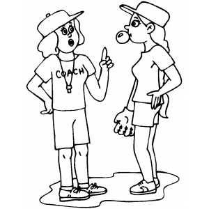 Softball Coach And Player coloring page