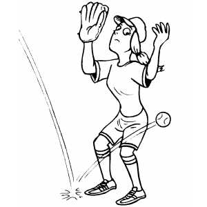 Softball Player Miss Ball coloring page