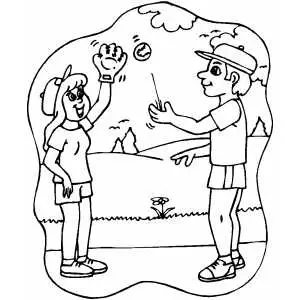 Softball Players Training coloring page