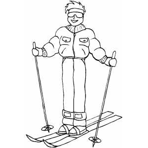 Standing Skier coloring page