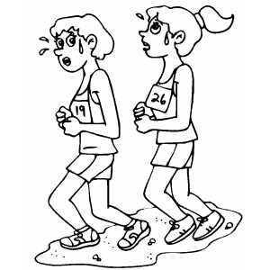 Tired Runners coloring page