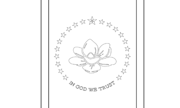 Mississippi State Flag Coloring Page
