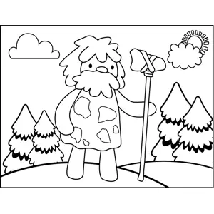 Bearded Caveman coloring page