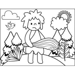 Caveman with Club coloring page