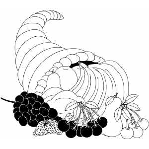 Cornucopia With Fruits coloring page