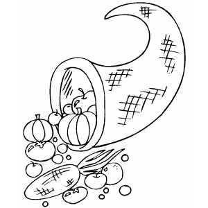 Cornucopia With Vegetables coloring page