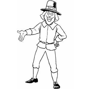 Piligrim In Hat coloring page