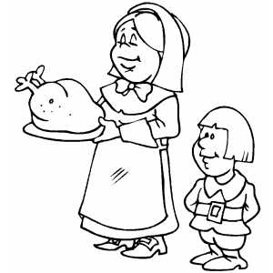 Serving Turkey coloring page