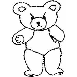 Angry Teddy Bear coloring page