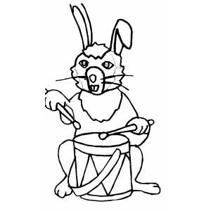 Drummer Rabbit coloring page
