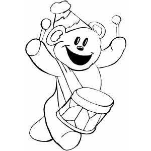Teddy Bear Playing Drum coloring page