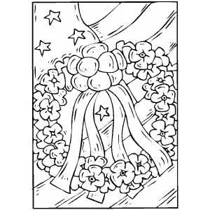 Flag And Wreath coloring page