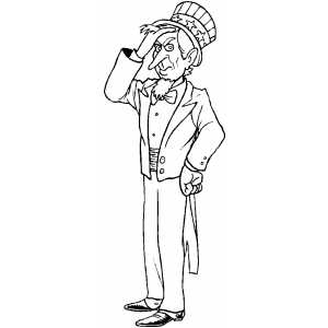 Frustated Uncle Sam coloring page