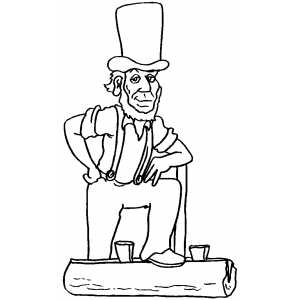 Standing Abraham Lincoln coloring page