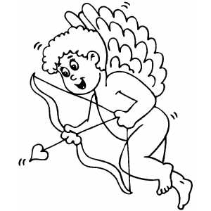Cupid With Heart Arrow coloring page