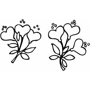 Heart Flowers coloring page