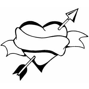 Heart and Arrow coloring page