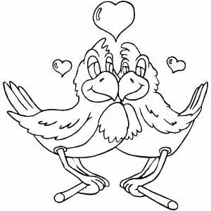 Lovers Birds coloring page