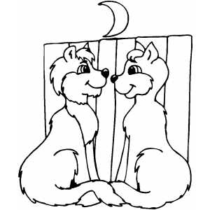 Lovers Cats coloring page