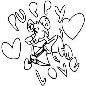 Puppy Love coloring page