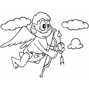 Smiling Cupid coloring page