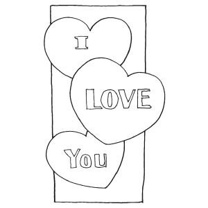 Valentine Message coloring page