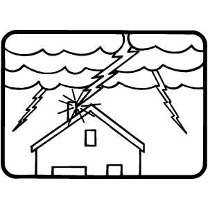 Lightning Strike House coloring page