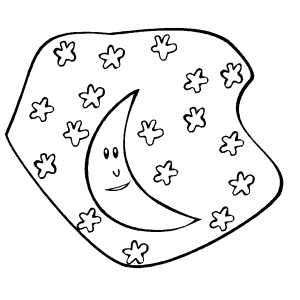 Moon And Stars coloring page