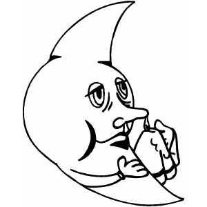 Sick Moon coloring page