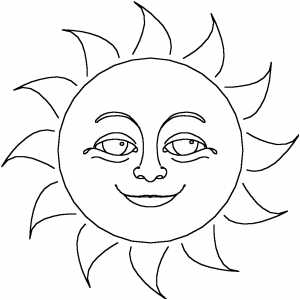 Smiling Sun coloring page