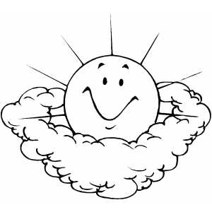Sun And Clouds coloring page