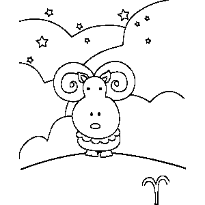 Aries Zodiac Coloring Page