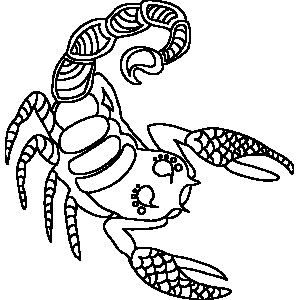 Ornate Scorpio Zodiac Coloring Page