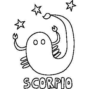 Primitive Scorpio Zodiac Coloring Page