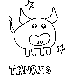 Primitive Taurus Zodiac Coloring Page